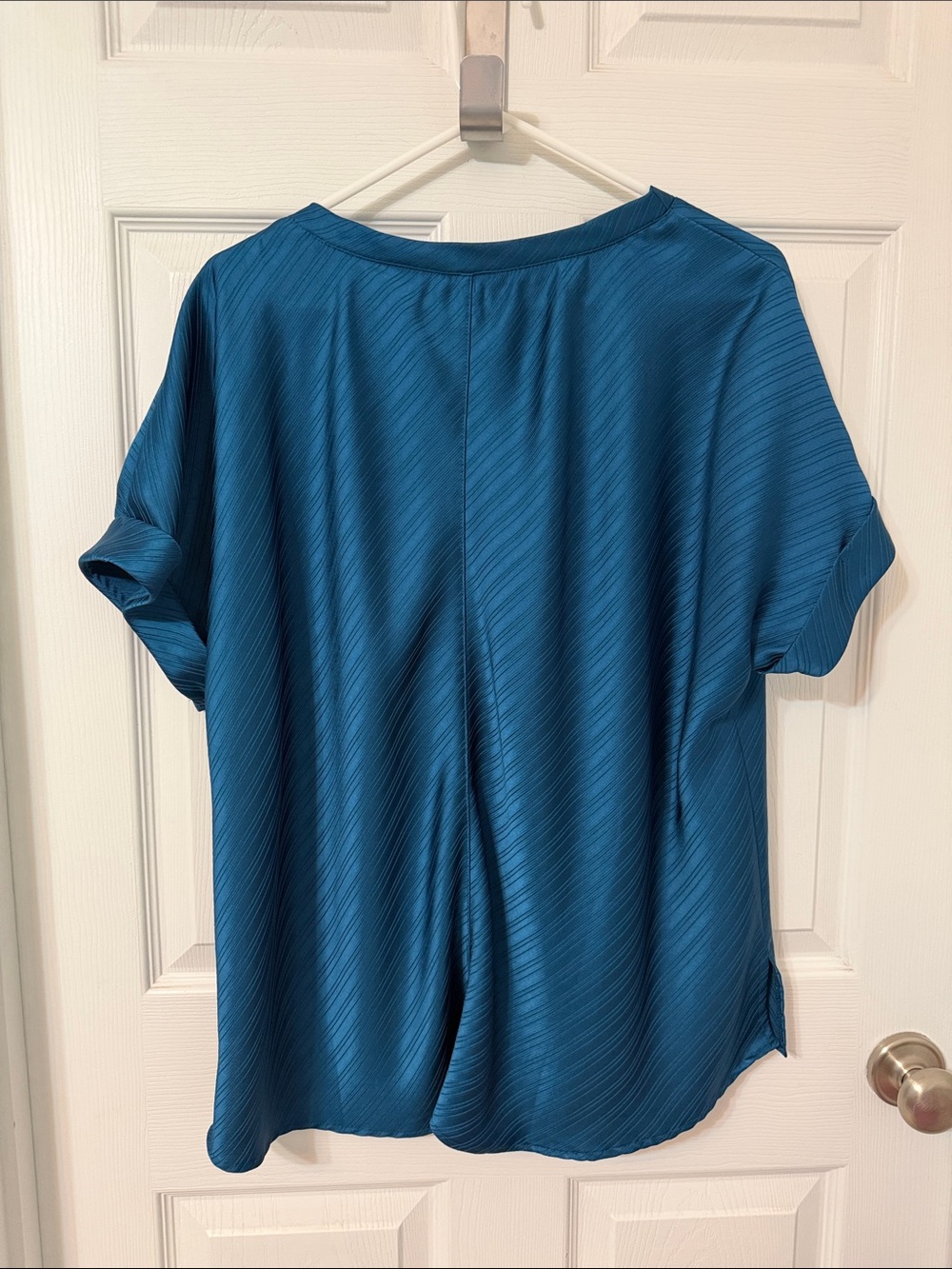 glam Teal Short Sleeve Crewneck Top - Picture 8 of 8